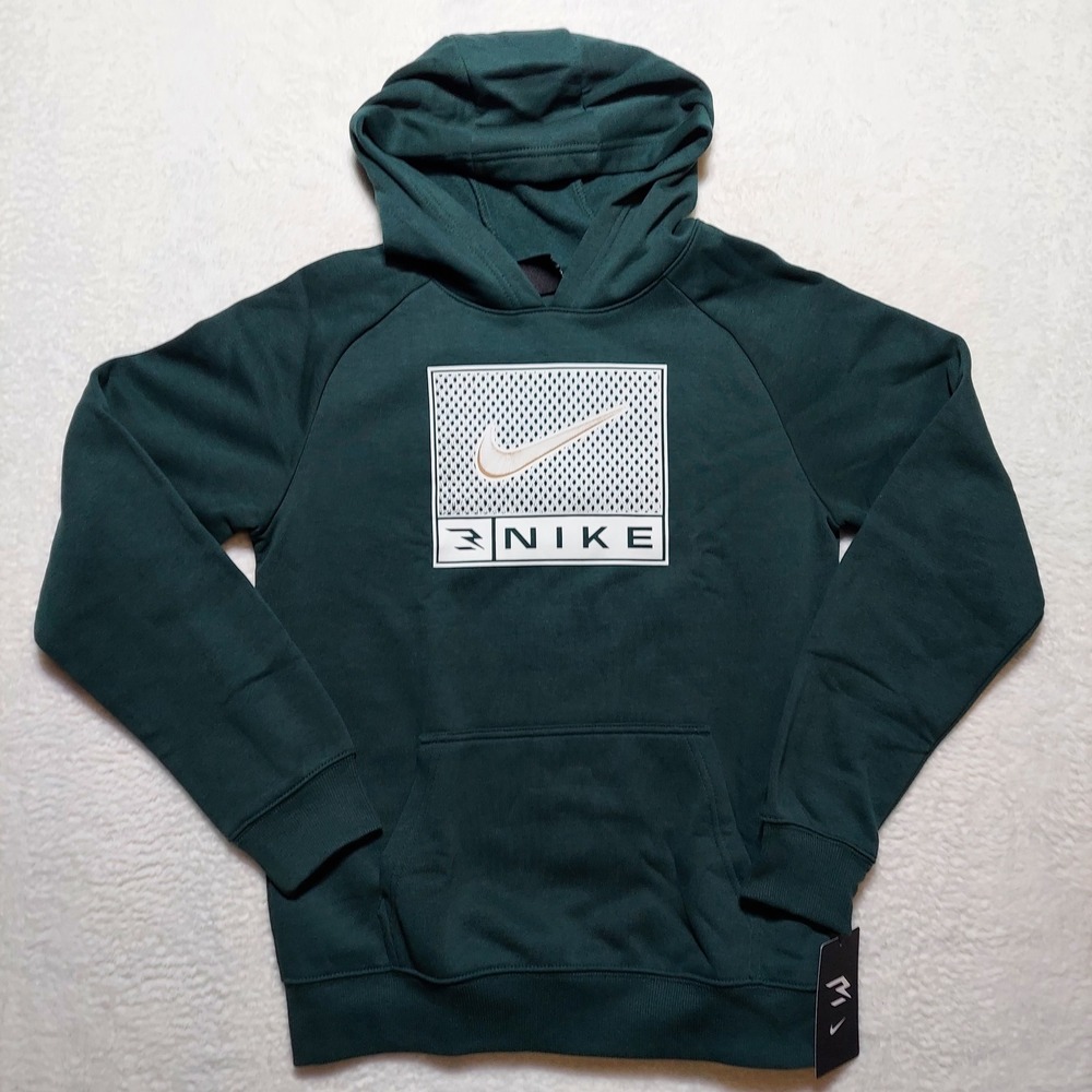 Nike 3Brand Hoodie Boys Large Night Jungle Green Russell Wilson Pullover 9Q1305